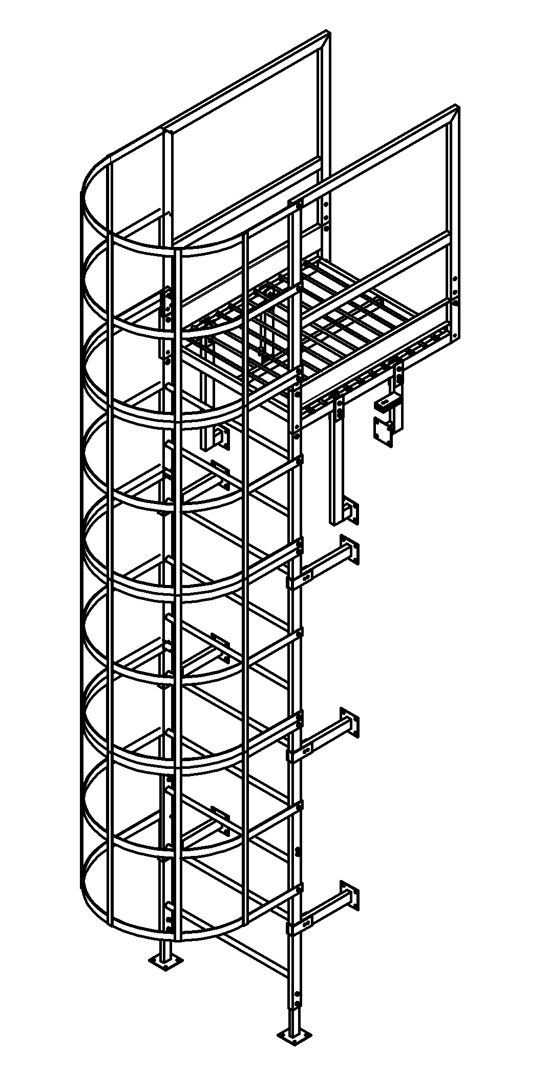 Пожарная лестница П 1-2 2400 мм VEGAPROM Zn