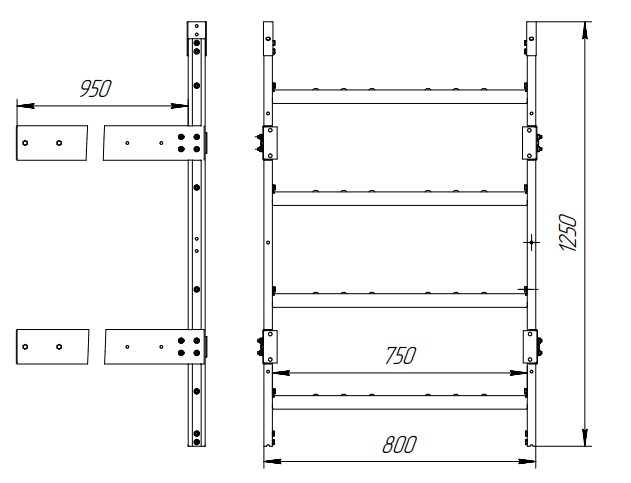 Пожарная лестница П 1-2 1200 мм VEGAPROM Zn